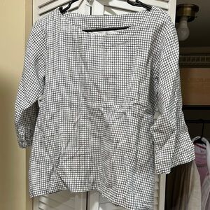 NotPerfectLinen January top in small checks XS